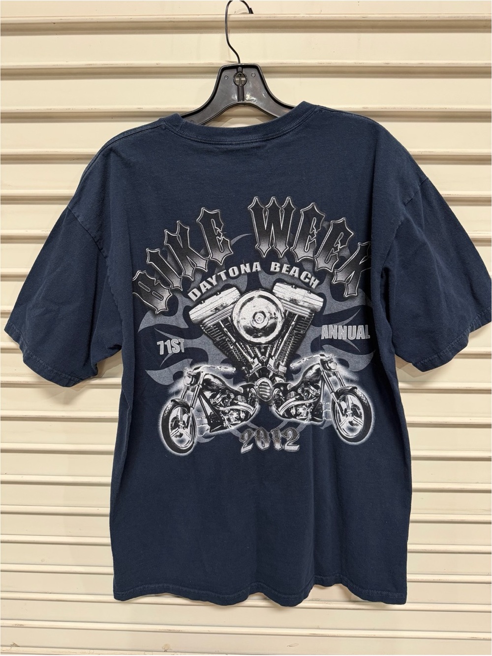 Daytona Beach Bike Week 2012 Graphic Tee - Navy